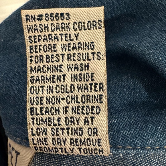 VTG Beaded Embroidered Denim Shirt Koret City Blues Top Large Art to Wear 90s - Picture 9 of 9